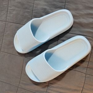 Pale Blue Slide Sandals (Sz 8)